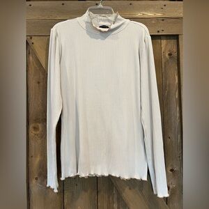 Ann Taylor Jersey Mock-neck Size M Beige